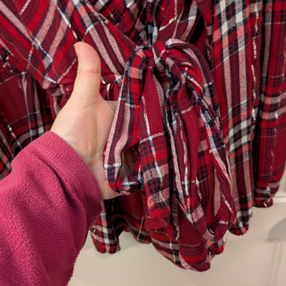 Lane Bryant Women's Red Plaid Wrap Top - Picture 4 of 11